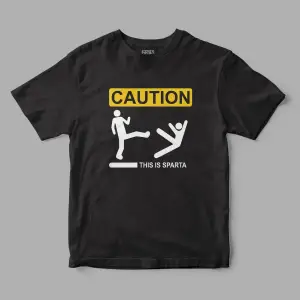 Cautıon This is Sparta 300 Spartalı Baskılı Tişört