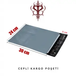 Cepli Kargo Poşeti 80 Mikron 24 x 30 Cm + 5 Cm