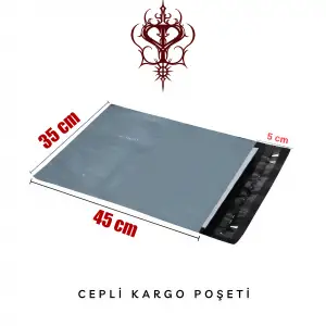 Cepli Kargo Poşeti 80 Mikron 35 x 45 Cm + 5 Cm
