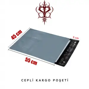 Cepli Kargo Poşeti 80 Mikron 45 x 55 Cm + 5 Cm
