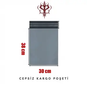 Cepsiz Kargo Poşeti 80 Mikron 30 x 38 Cm + 5 Cm