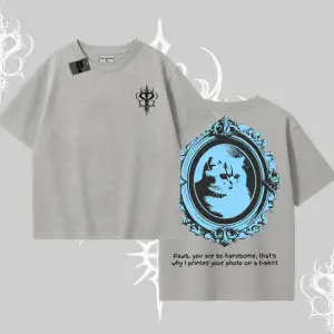 Çerçeveli Kedi Baskılı Oversize Tshirt