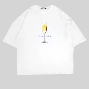 Champagne Baby Baskılı Beyaz Oversize Unisex