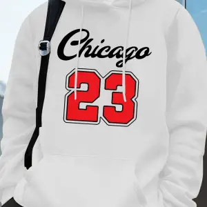 Chicago 23 Mektup Baskı Kapüşonlular Erkek Sportif Gevşek Kazaklar Kış Polar Sıcak Kazak Koşu