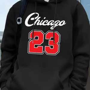 Chicago 23 Mektup Baskı Kapüşonlular Erkek Sportif Gevşek Kazaklar Kış Polar Sıcak Kazak Koşu