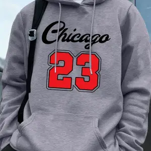 Chicago 23 Mektup Baskı Kapüşonlular Erkek Sportif Gevşek Kazaklar Kış Polar Sıcak Kazak Koşu