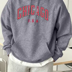 Chicago ABD Mektup Baskılı Erkek Günlük Kapüşonlu Sweatshirtler Her Şeyle Uyumlu Polar Sweats