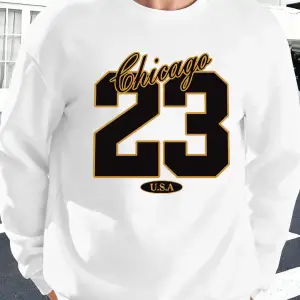 Chicago ABD Numarası 23 Baskılar Erkekler Kazak Yumuşak Polar Kazak O-Boyun Sonbahar Giysiler