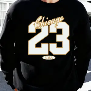 Chicago ABD Numarası 23 Baskılar Erkekler Kazak Yumuşak Polar Kazak O-Boyun Sonbahar Giysiler