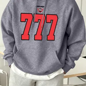 Chicago ABD Numarası 777 Baskılar Erkekler Hoody High Street Casual Tişörtü Gevşek Tüm Maç Sp