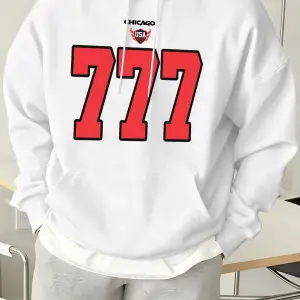 Chicago ABD Numarası 777 Baskılar Erkekler Hoody High Street Casual Tişörtü Gevşek Tüm Maç Sp