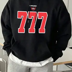 Chicago ABD Numarası 777 Baskılar Erkekler Hoody High Street Casual Tişörtü Gevşek Tüm Maç Sp
