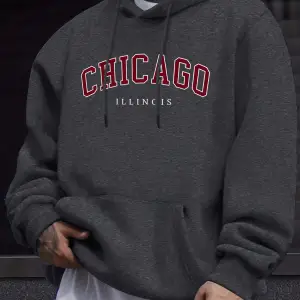 Chicago Illinois Mektup Yaratıcı Baskı Erkek Tişörtü Büyük Boy Sokak Kazakları Yeni Sonbahar