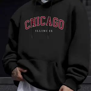 Chicago Illinois Mektup Yaratıcı Baskı Erkek Tişörtü Büyük Boy Sokak Kazakları Yeni Sonbahar