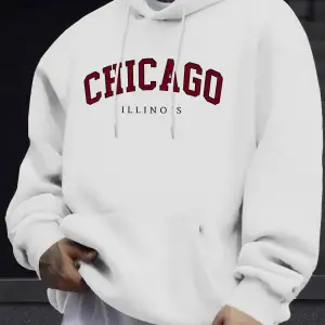 Chicago Illinois Mektup Yaratıcı Baskı Erkek Tişörtü Büyük Boy Sokak Kazakları Yeni Sonbahar