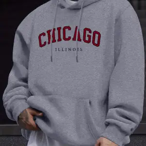 Chicago Illinois Mektup Yaratıcı Baskı Erkek Tişörtü Büyük Boy Sokak Kazakları Yeni Sonbahar