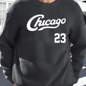 Chicago Number 23 Baskı Spor Temelleri Sokak Giyimi Erkek Günlük Moda Kazak Büyük Beden Bol K