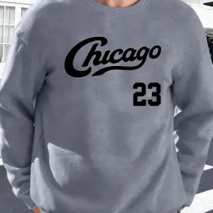 Chicago Number 23 Baskı Spor Temelleri Sokak Giyimi Erkek Günlük Moda Kazak Büyük Beden Bol K