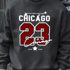 Chicago Number 23 Jersey Prints Male Sweatshirt Trendy Hip Hop Streetwear Crewneck Autumn Clo