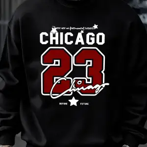 Chicago Number 23 Jersey Prints Male Sweatshirt Trendy Hip Hop Streetwear Crewneck Autumn Clo