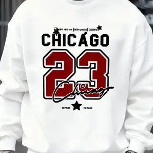 Chicago Number 23 Jersey Prints Male Sweatshirt Trendy Hip Hop Streetwear Crewneck Autumn Clo