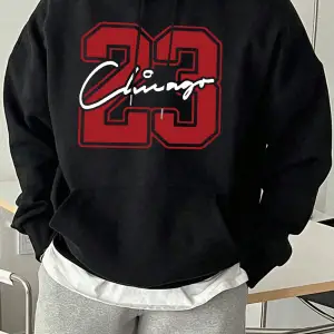 Chicago Number 23 Yaratıcılık Baskı Erkek Kapüşonlular Yumuşak High Street Top Spor Hip Hop T