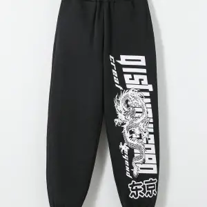 Chinese Dragon & Letter Graphic Eşofman Altı