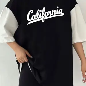 Çift Renk California Baskılı Unisex Tshirt