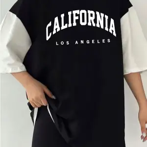 Çift Renk California NEW YORK Baskılı Unisex Tshirt