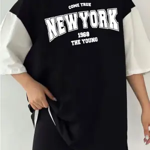 Çift Renk NEW YORK g Baskılı Unisex Tshirt