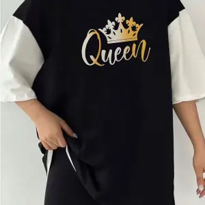 Çift Renk QUEEN Baskılı Unisex Tshirt