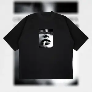 Cigarette After Sex Baskılı Oversize Unisex Pamuklu Nefes Alan Kalın Kumaşlı