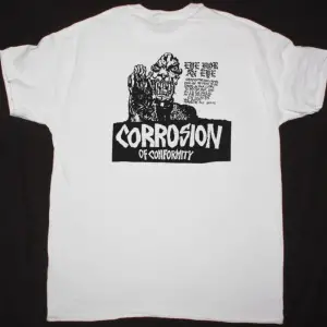 CIRCLE JERKS LONG HORN TOUR 1986 NEW WHITE T-SHIRT ÖN VE ARAKA BASKILI