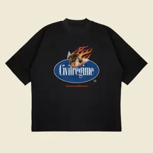 Civilregime Baskılı Oversize Unisex Pamuklu Nefes Alan Kalın Kumaşlı