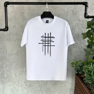 Çizgi Baskılı Beyaz Erkek