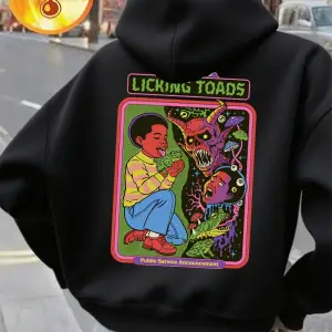 Çocuklar ve Şeytanlar Baskılı Kapüşonlu Üstler Kadınlar İçin Rahat Bol Kazaklar Kışlık Polar