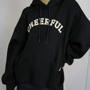 Coke serisi Dazy-Less Letter Graphic Kangaroo Pocket Drawstring Hoodie