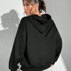 Coke serisi Figure & Letter Graphic Drop Shoulder Drawstring Hoodie