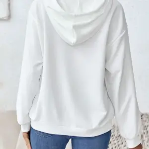 Coke serisi Floral & Feather Print Drop Shoulder Drawstring Hoodie