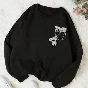 Coke serisi Koala Print Thermal Lined Sweatshirt