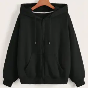 Coke serisi Slogan & Butterfly Print Drop Shoulder Drawstring Zipper Thermal Lined Hoodie