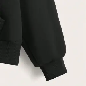 Coke serisi Slogan & Butterfly Print Drop Shoulder Drawstring Zipper Thermal Lined Hoodie