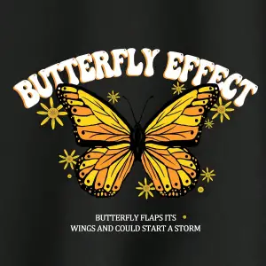 Coke serisi Slogan & Butterfly Print Drop Shoulder Drawstring Zipper Thermal Lined Hoodie