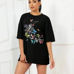 Çoklu Kelebek Baskılı Beyaz