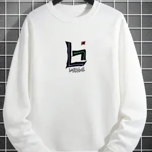 Coko serisi Basketball and Slogan Graphic Sweatshirt