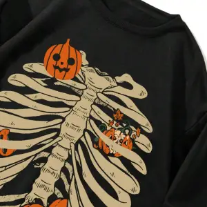 Coko serisi NITAGUT Halloween Print Lined Sweatshirt