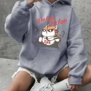 Cool Fight Fat Cat Baskılı Tişörtü Kadın Kışlık Polar Sıcak Kapüşonlu Üstler Temel Bisiklet Y