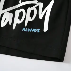 Coolane Cartoon & Slogan Graphic Drawstring Waist Şort