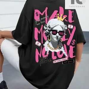 Coolane Figürlü ve Sloganlı Grafik Düşük Omuzlu Tişört