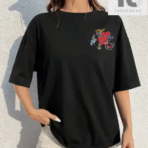 Coolane Graffiti Bear İngilizce Baskılı Kadın Beyaz Salaş Kısa Kollu Tişört